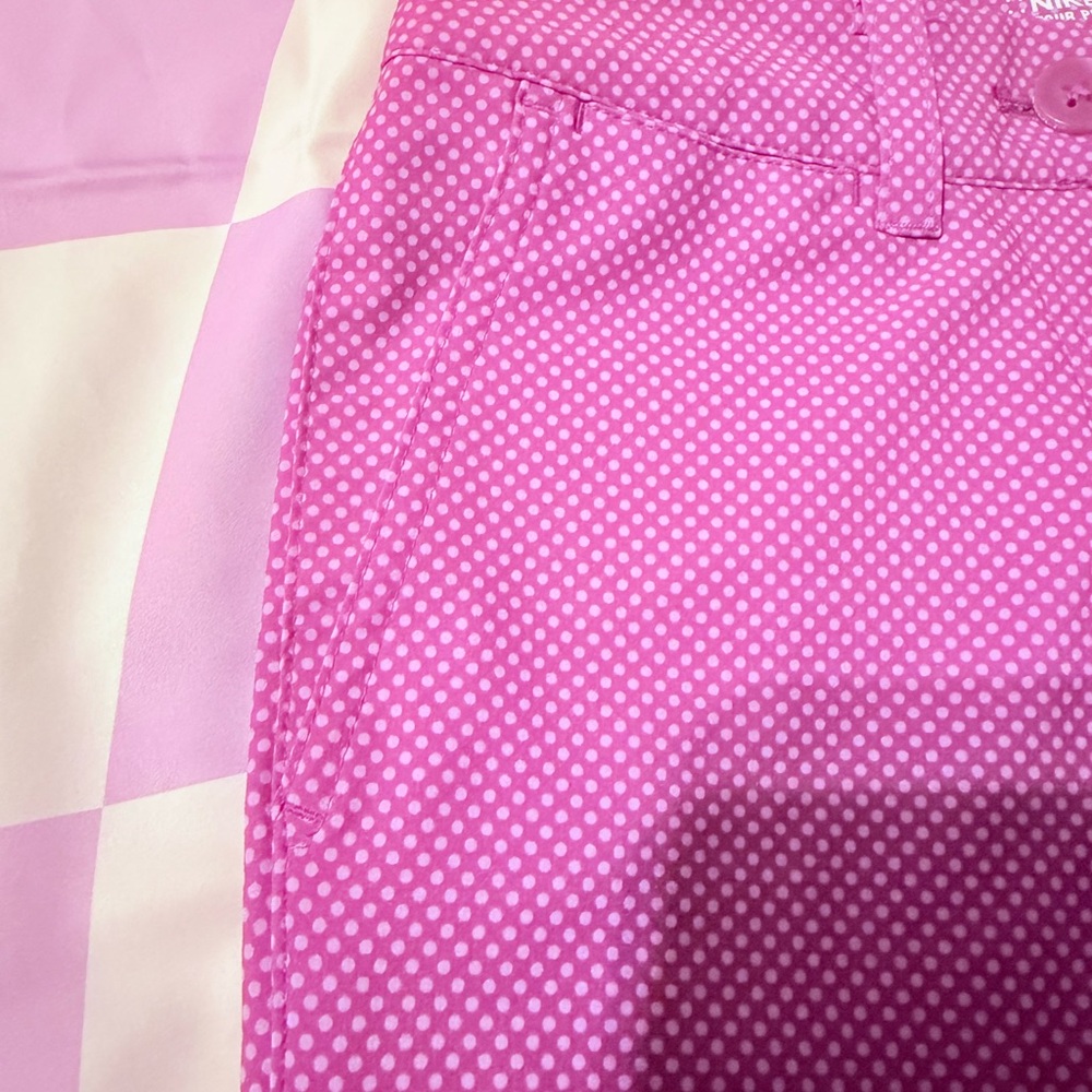Nike Golf Tour Performance Dri-FIT Polka Dot Shorts - Pink/Purple - Size 0 - Picture 8 of 12
